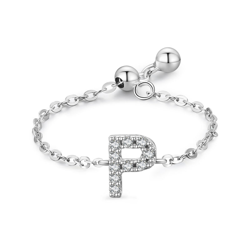 Brief-Kettenring Damen Mode Nische Design Liebe Dünner Ring Schmuck