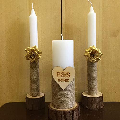 Hölzerne Hochzeitskerzenständer