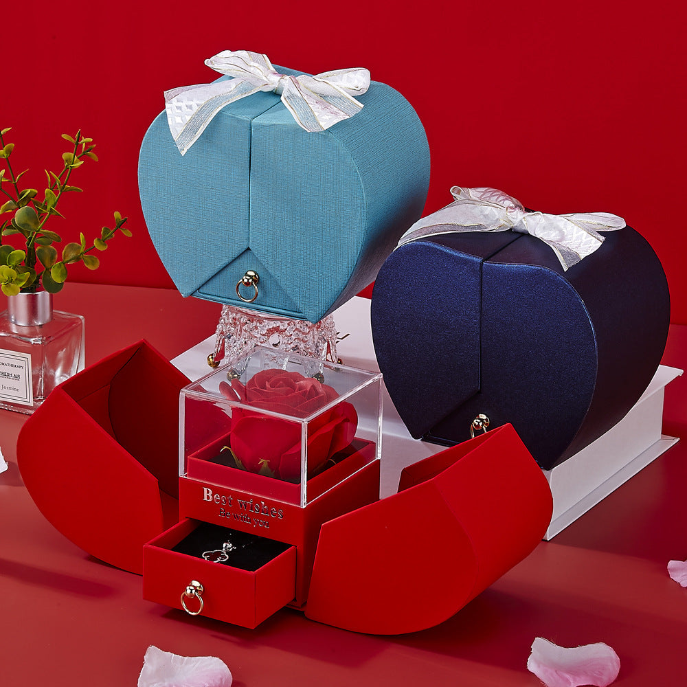 Apfelrose Schmuckschatulle Halskette Ring Ornament Für Freunde Weihnachten Valentinstag