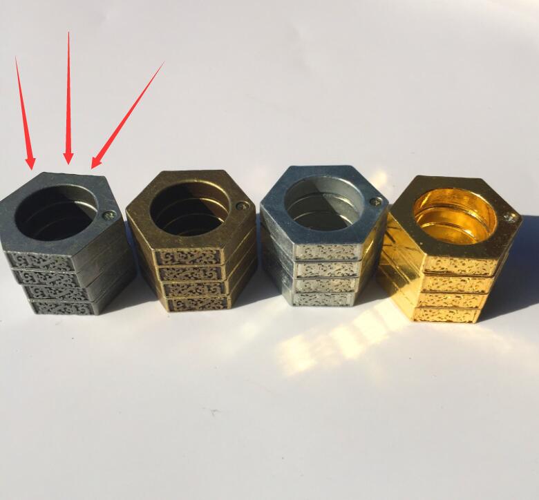 Harter Selbstverteidigungsring Notfall-Fensterbrecher Runder Sechskantring Fingerring Outdoor-Kletter-Fingerring
