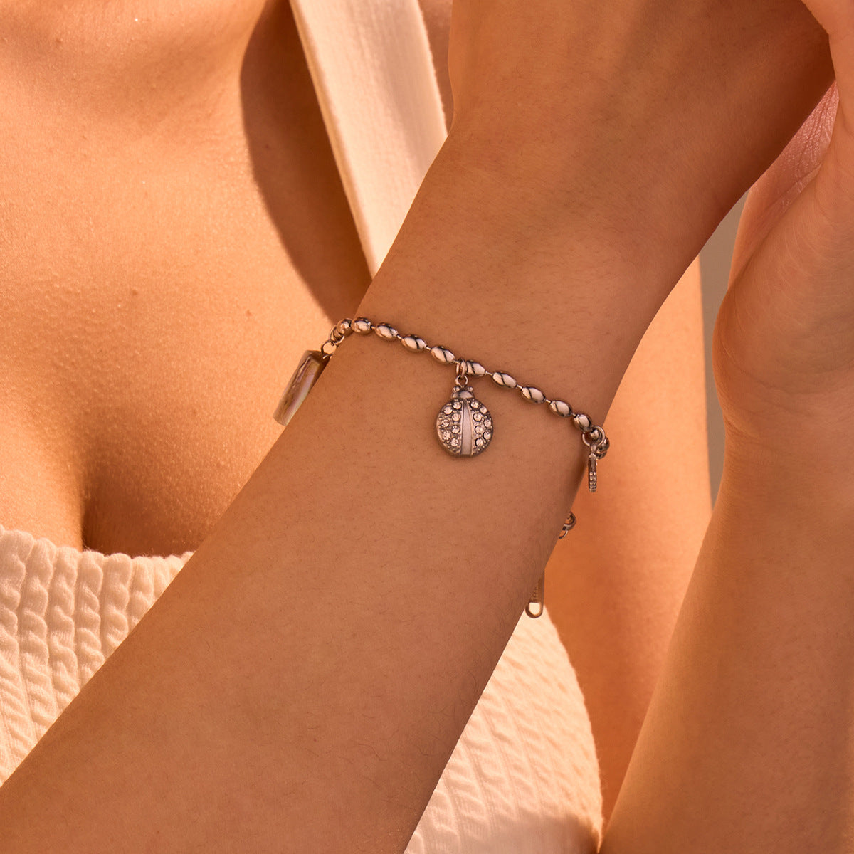 Niche Design Beaded Ocean Style Bracelet Stainless Steel