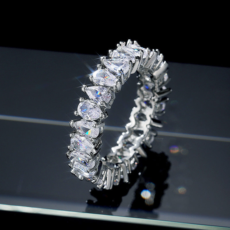Vollbesetzter Diamantring Schmuck Geburtstagsgeschenk Party-Schmuck
