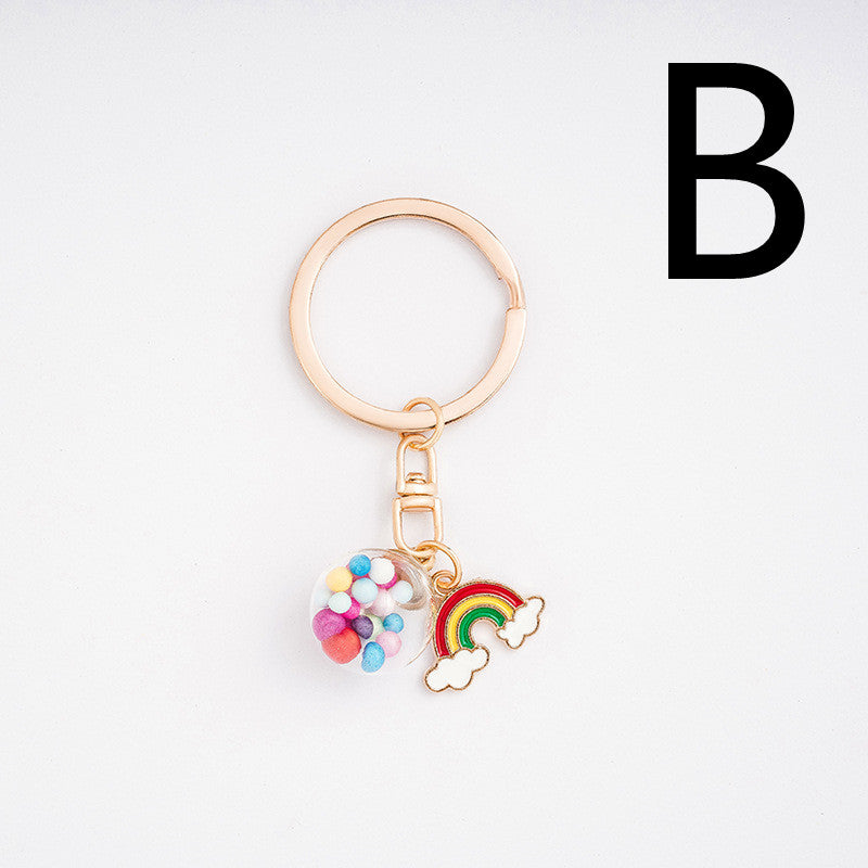 Llavero de Corazón de Niña de Dibujos Animados, Adorno Simple para Bolsa de Joyería