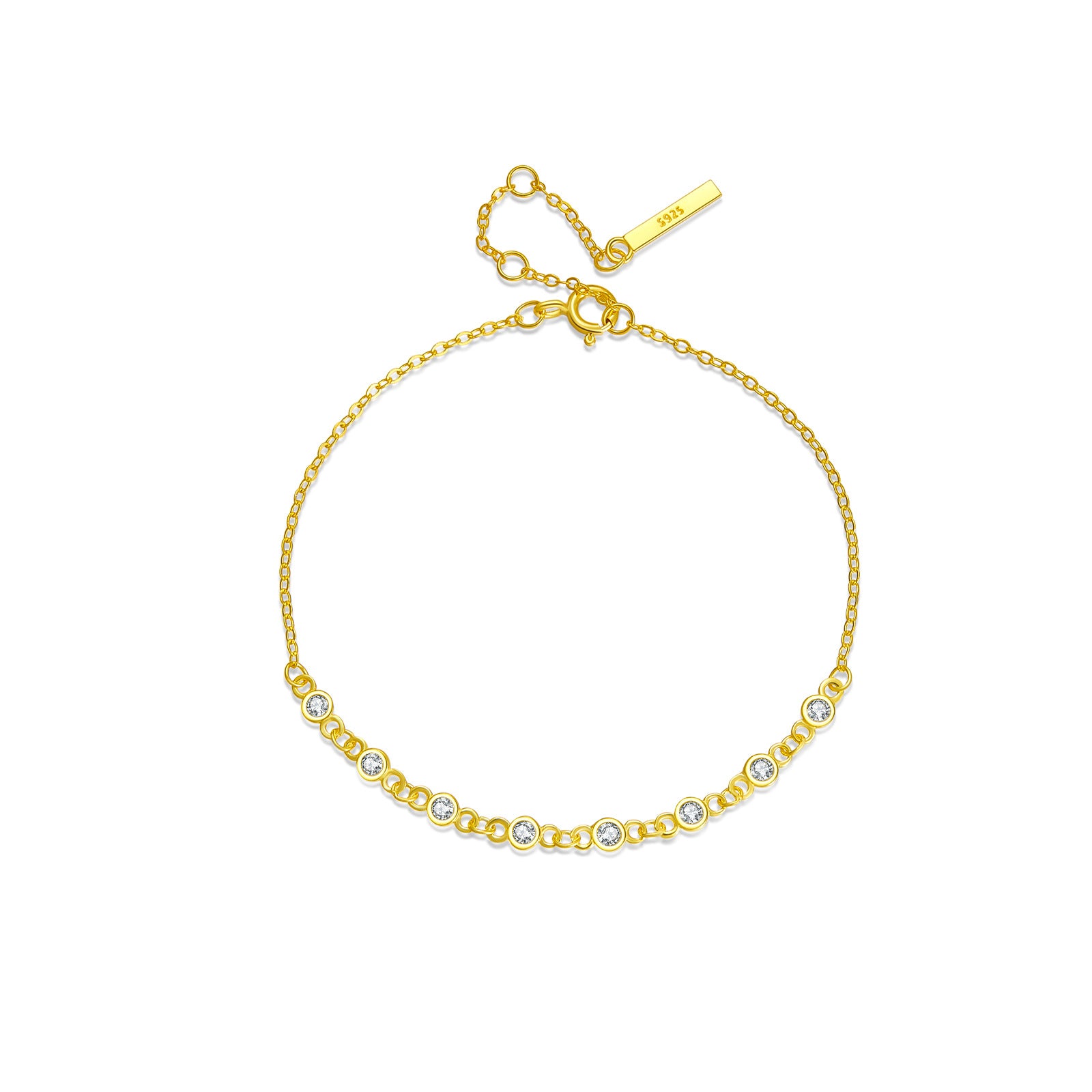 Pulsera de diamantes ligera, lujosa y sencilla