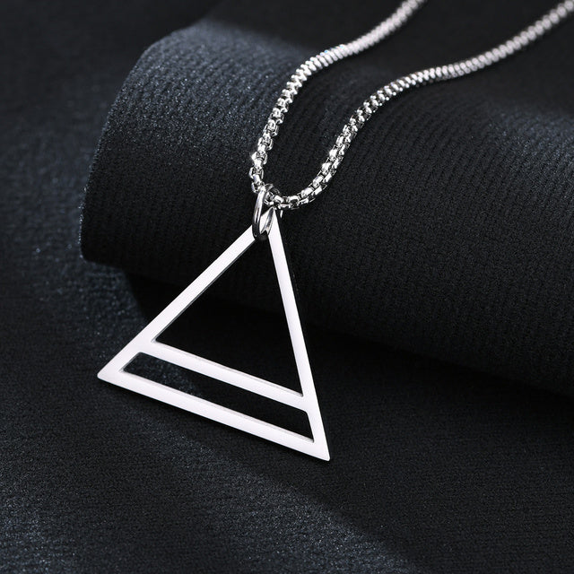 Sechseck-Anhänger-Halsketten für Herren Geometrisches Dreieck Quadrat