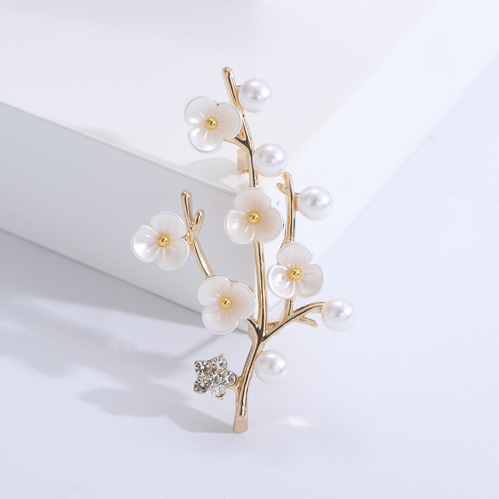 Mode Neues Retro Fritillaria Süßwasserperlen-Pflaumenbrosche Mode Elegante High-End-Accessoires