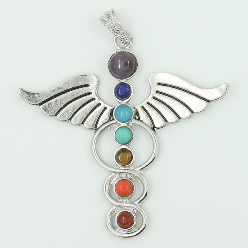 Yoga Sieben Chakra Halbedelstein-Anhänger