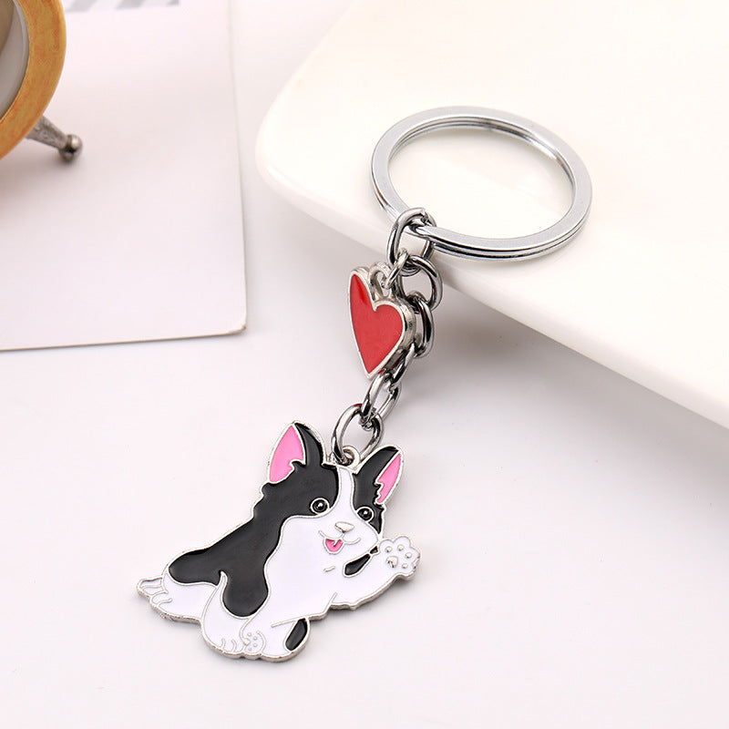 Colgante de Llavero de Perro Saludador de Moda Americana y Linda para Mascotas