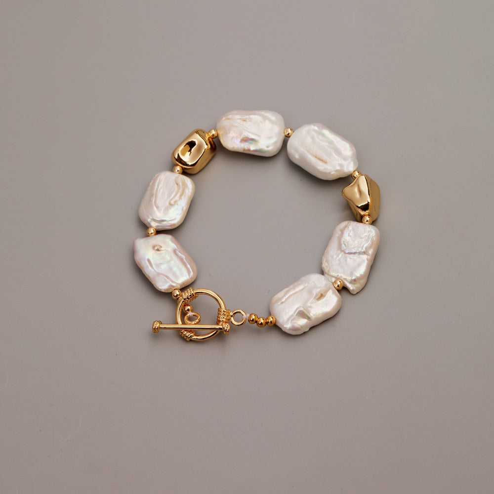 Vintage Stone Square Baroque Pearl Jewelry