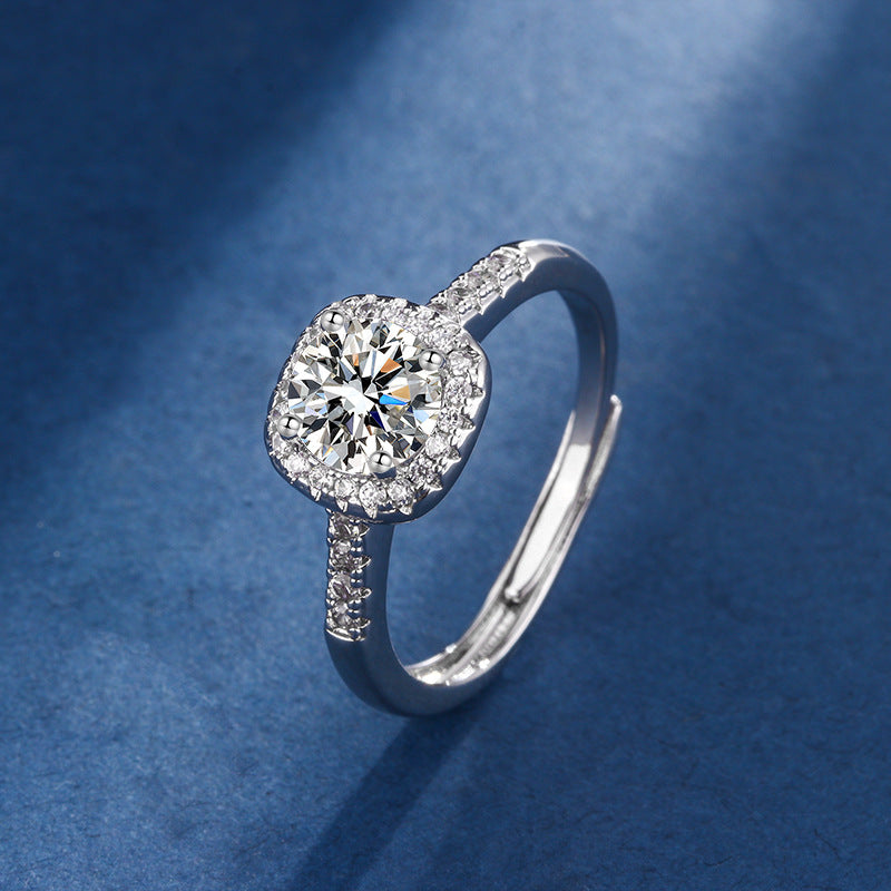 Dreiteiliges Achtherzen-Achtpfeile-Zirkon-Ring-, Ohrstecker- und Ketten-Set