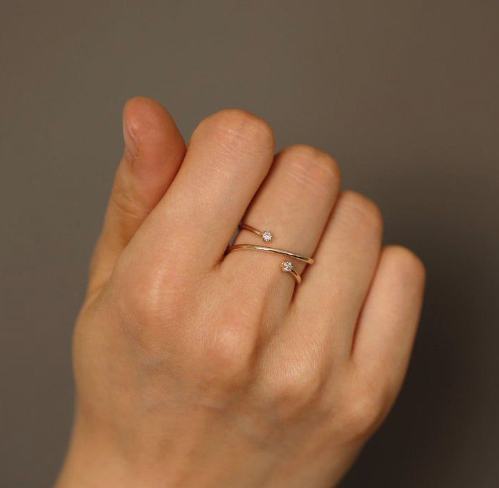 Zirkonia Blumenring Damen Mode Ins Ring