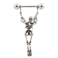 Anillo de pezón con calavera, joya corporal antigua