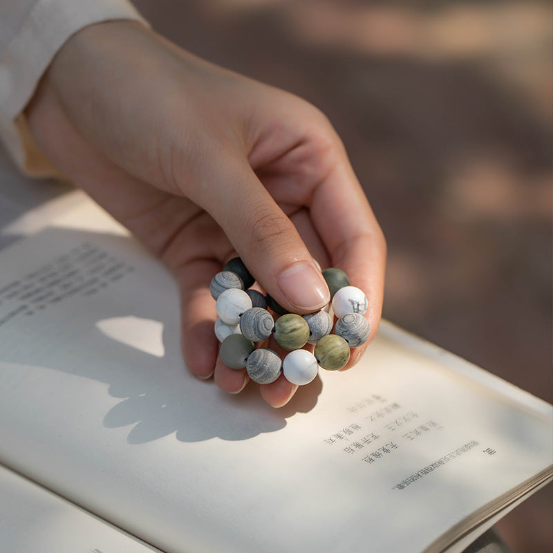 Fashion Gray Stone Zen Bracelet For Women