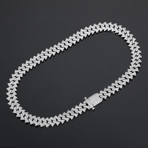 14mm Men's Hip Hop Zircon Thorns Cuban Link Chain