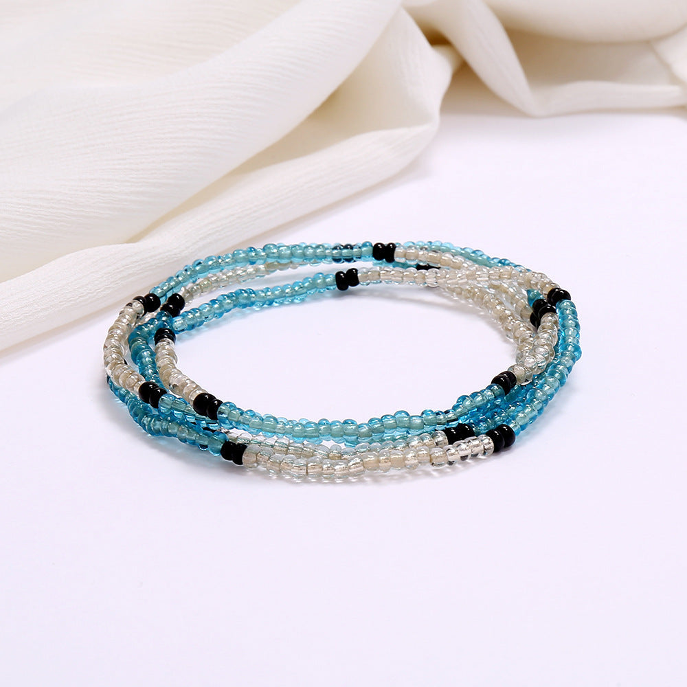 Women's Colorful Beaded Elastic Waist Chain