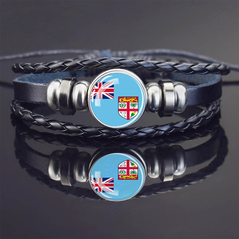 World Flag Bracelet Woven Twisted