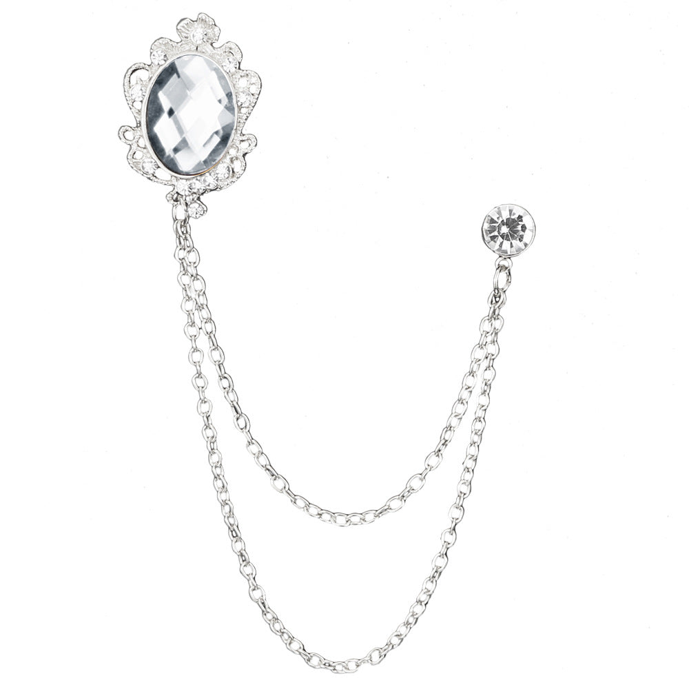 Juwelenbesetzte Quastenkette Brosche Herren Accessoires Abzeichen