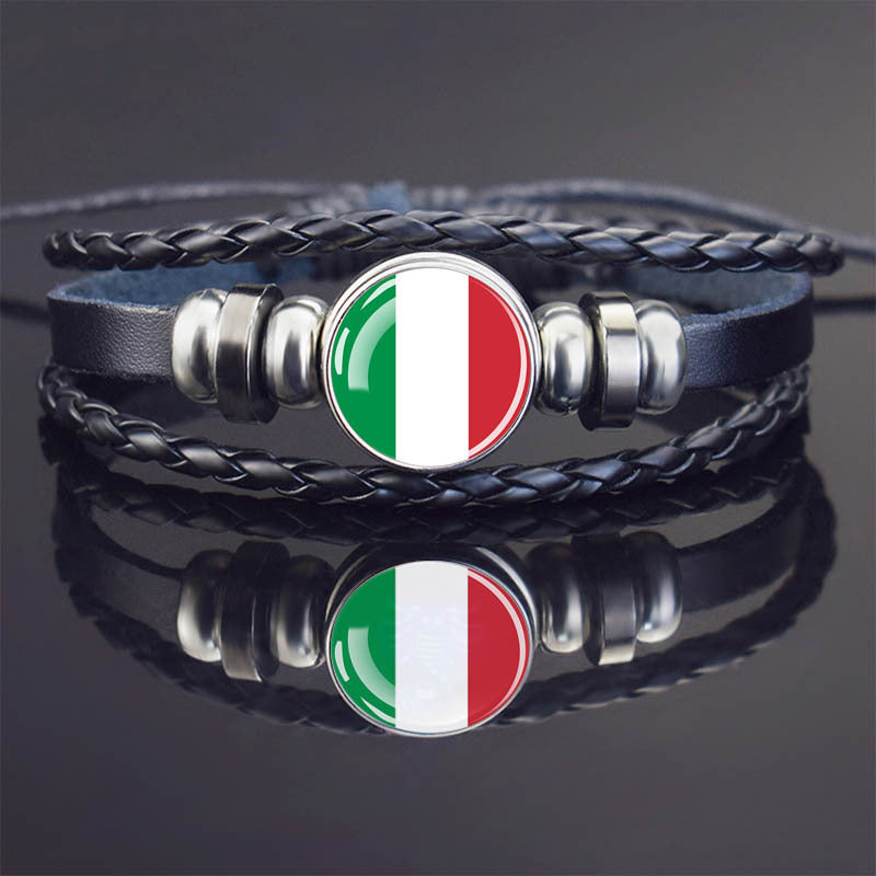 World Flag Bracelet Woven Twisted
