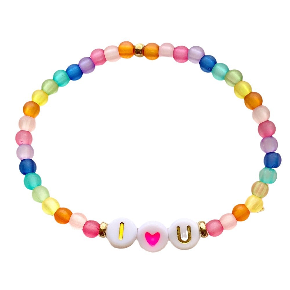 Colorful Dopamine Letter Love Acrylic Bracelet