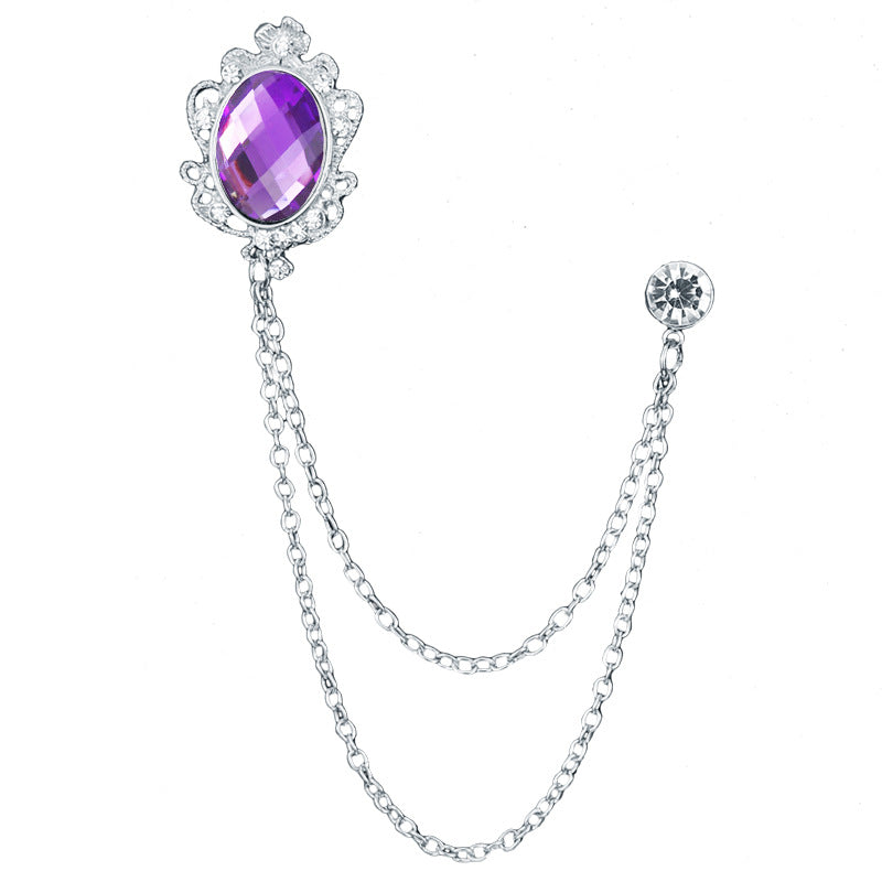 Juwelenbesetzte Quastenkette Brosche Herren Accessoires Abzeichen