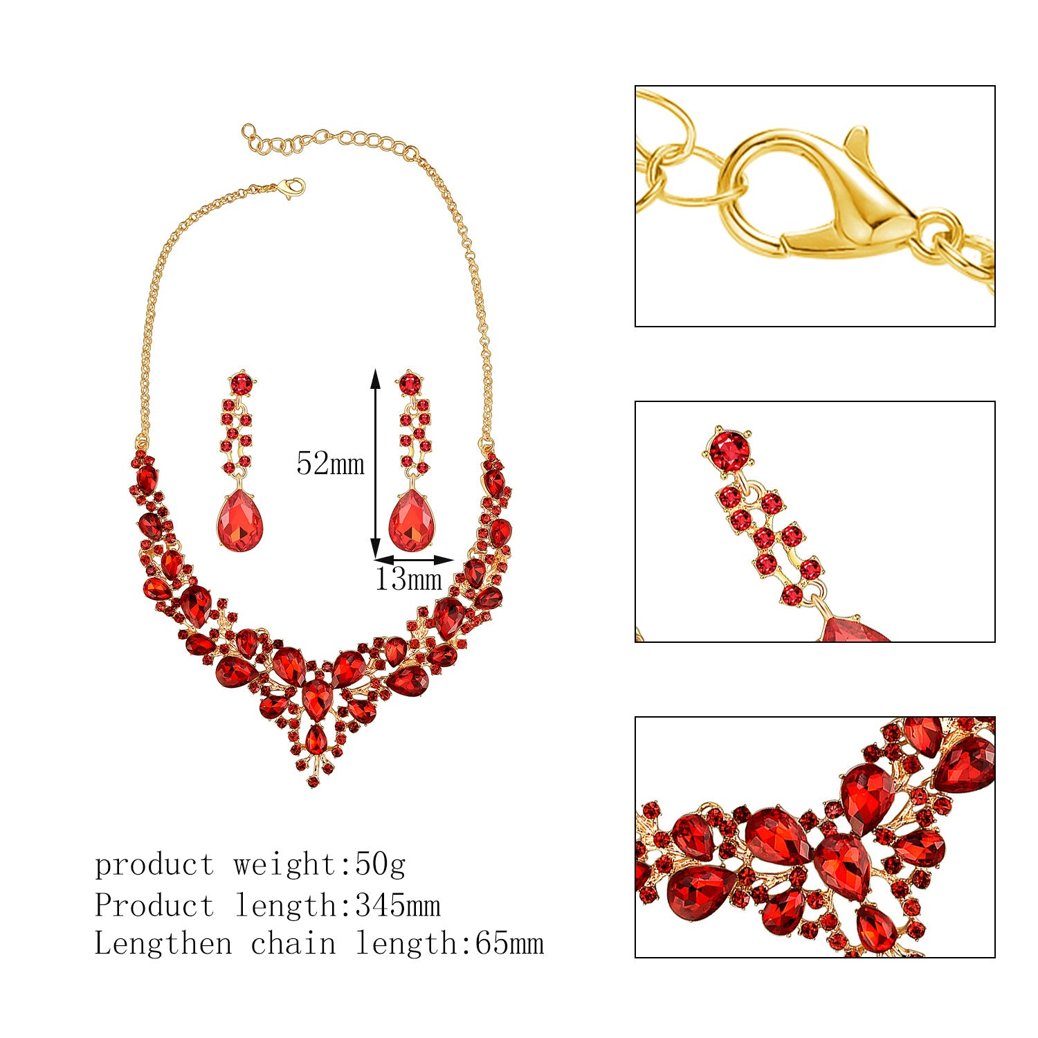 Luxuriöses Kristall-Brautschmuck-Set