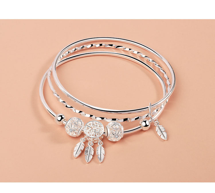 Pulsera de San Valentín Tanabata de tres anillos sólidos