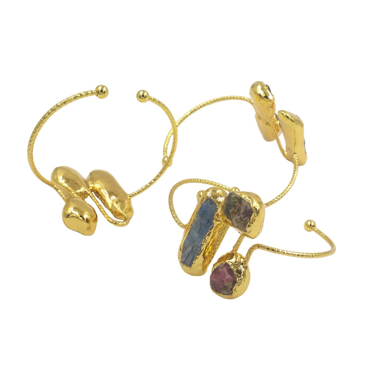Klassisches Design unregelmäßiges Turmalin Armband mit blauem Stein, verstellbar