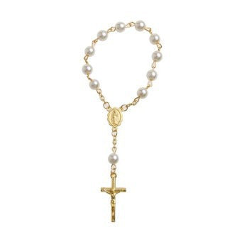 Cuentas Perlas Cruz Luna Llena Pulsera de Bendición Joyería de Moda