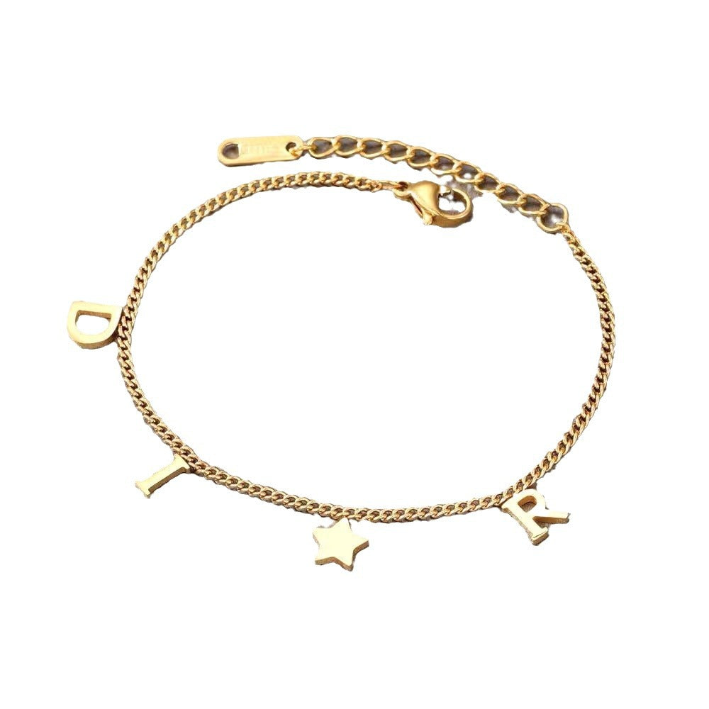 Mode-Armband aus Titanstahl mit Buchstaben