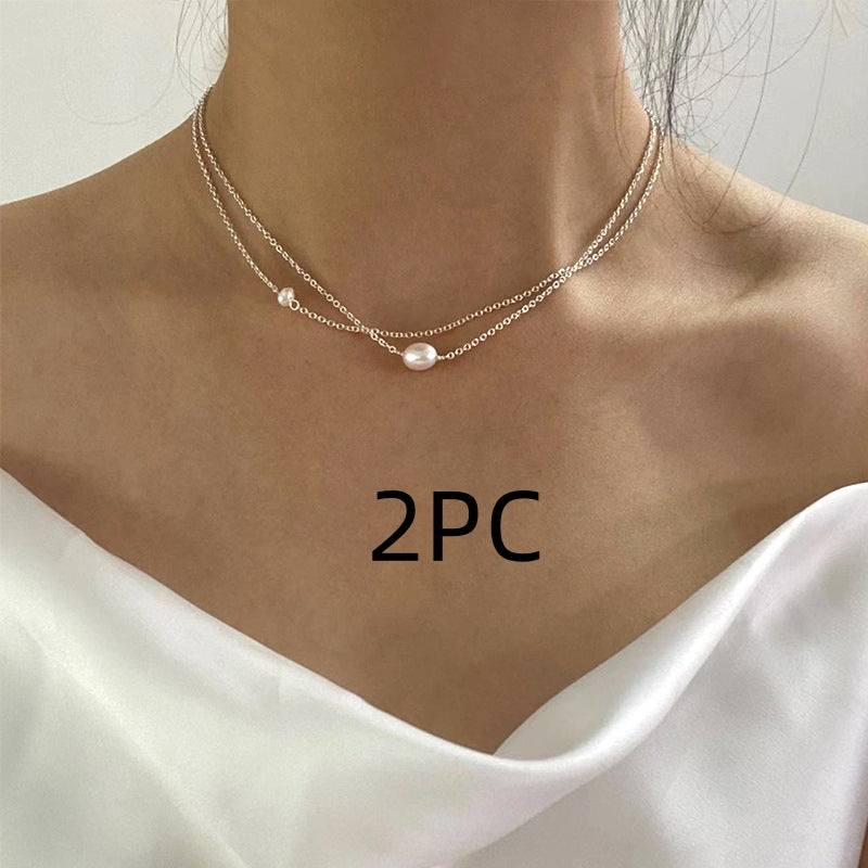 ASHIQI Natural Freshwater Pearl Necklace for Women 925 Sterling Silver Chain Fashion Jewelry Gift