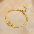 Schmetterlingsarmband Damen 18K Gold Schlangenkette Schmuck