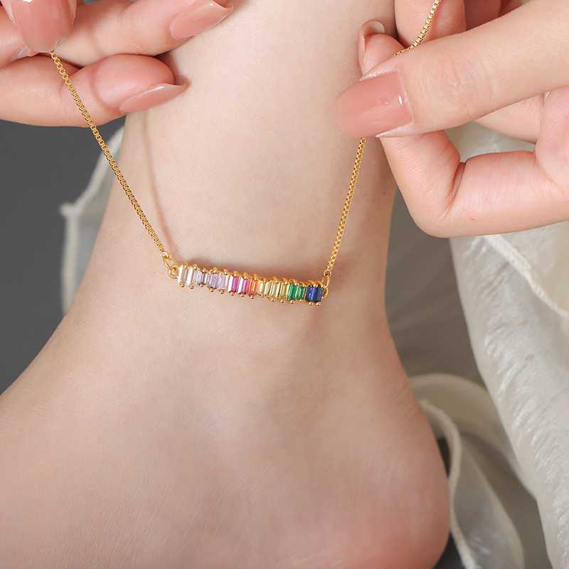 Einlege-Rechteck-Armband mit Zirkonia, verstellbar