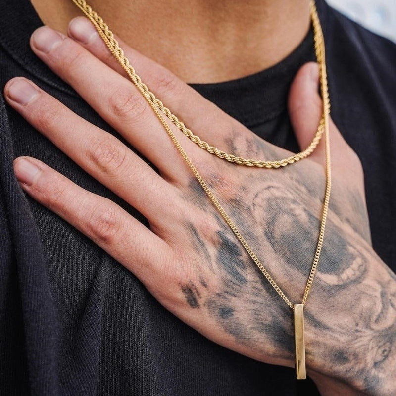 Men's Gift Chain Crystal Necklace
