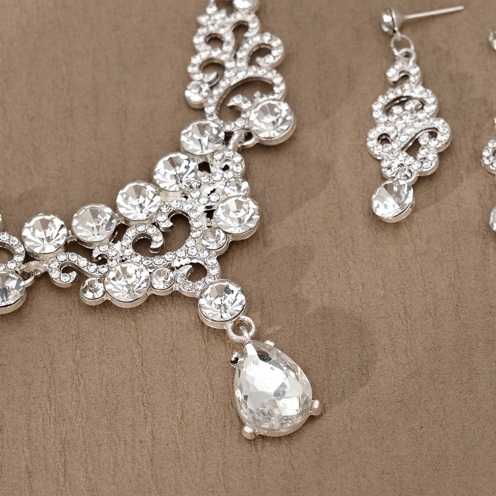 Pendientes Y Collar De Perlas Y Diamantes De Imitación Para Mujer