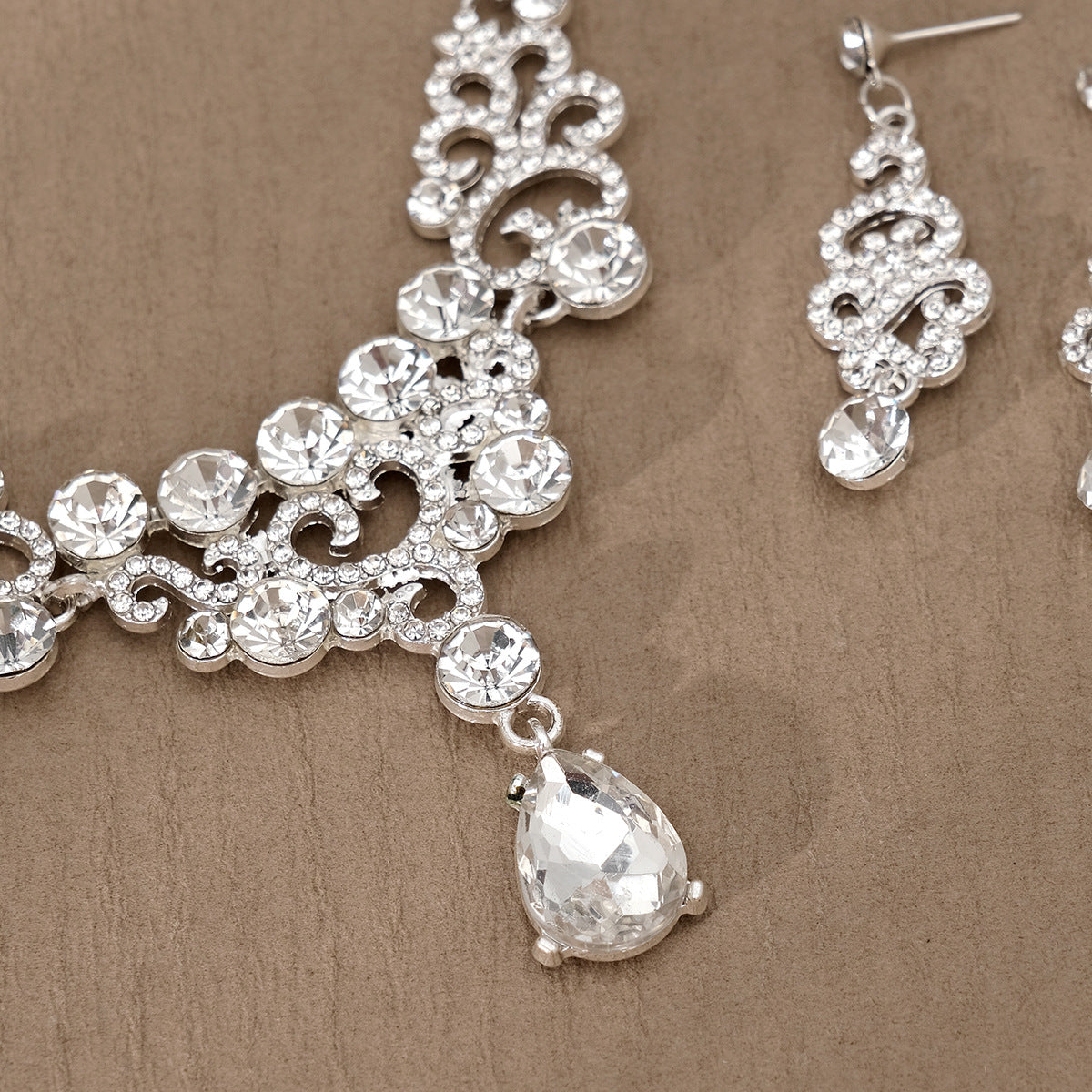 Pendientes Y Collar De Perlas Y Diamantes De Imitación Para Mujer