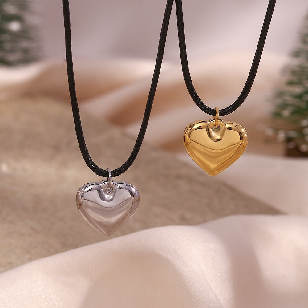 Modeschmuck Damen Edelstahl Seilkette Pfirsich Halskette
