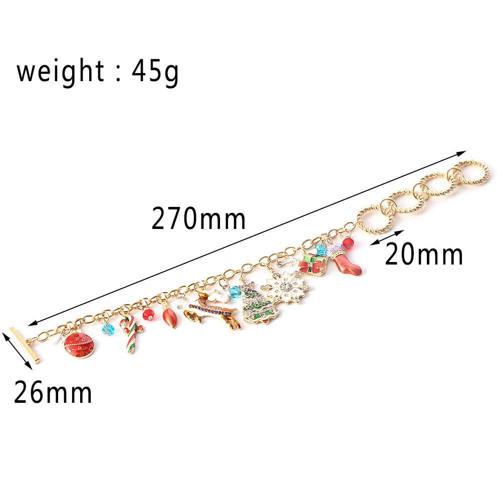 Trendige Weihnachtsarmbänder Kette Elch Schneemann Schneeflocken Armband für Tochter Glocken Socken Weihnachtsmann Armbänder Weihnachtsgeschenke