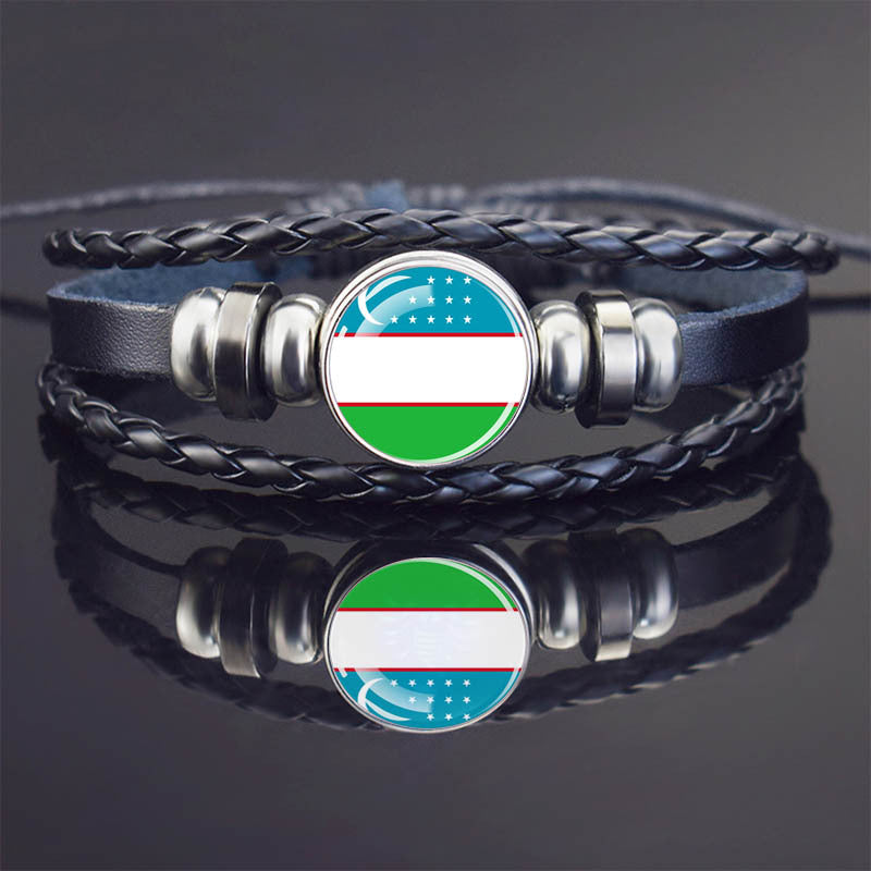 World Flag Bracelet Woven Twisted