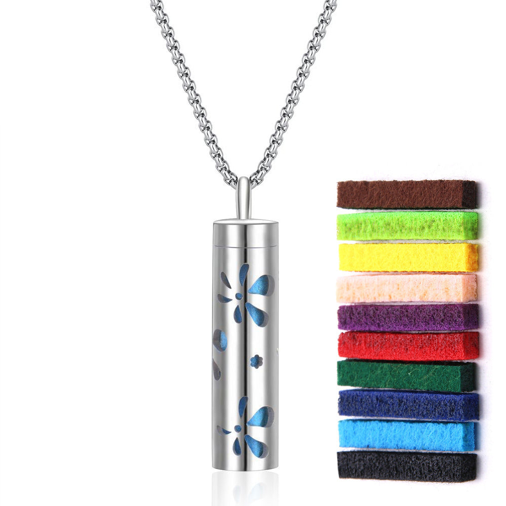 316L Stainless Steel Aromatic Perfume Oil Essential Oil Diffuser Pendant Necklace