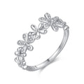 Sterling Silver Ring Female Korean Fashion Light Luxury Micro Diamond Ring
