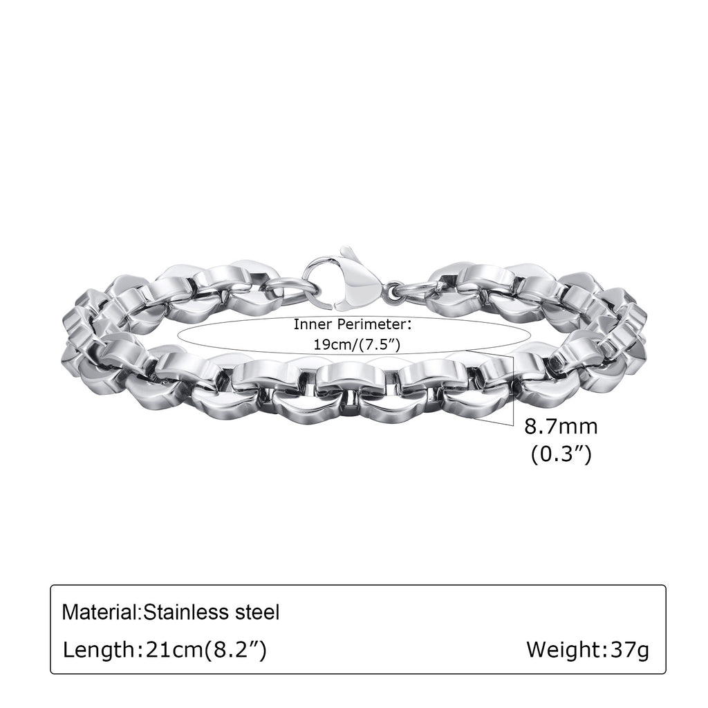 Lässiges, schlichtes Armband, stahlfarben, Herren