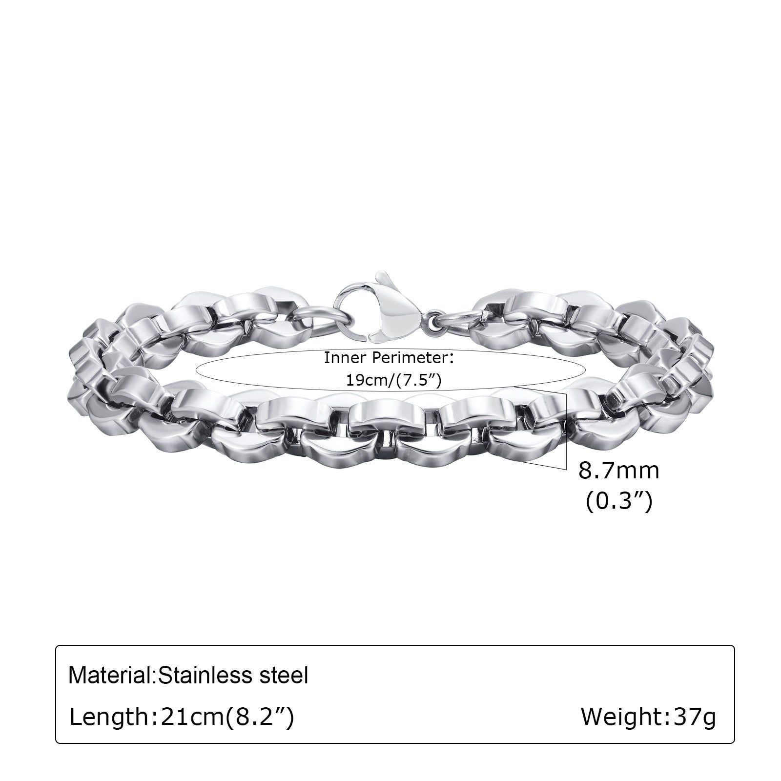 Pulsera Sencilla Casual de Acero para Hombre