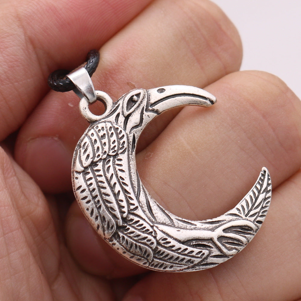Nordic Amulett Rabe Metall Keltischer Raben-Anhänger Halskette