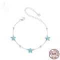 Pulsera de Estrella de Mar Plata de Ley 925 Bañada en Oro Blanco