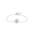 Damen S925 Sterlingsilber Romantische Liebe Künstlicher Diamant Dünnes Armband