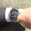 Automatische Mechanische Herrenarmbanduhr mit gewebtem Netzarmband