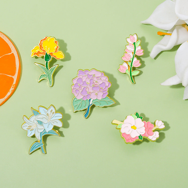 Lilien-Veilchen-Blumen-Serie Brosche