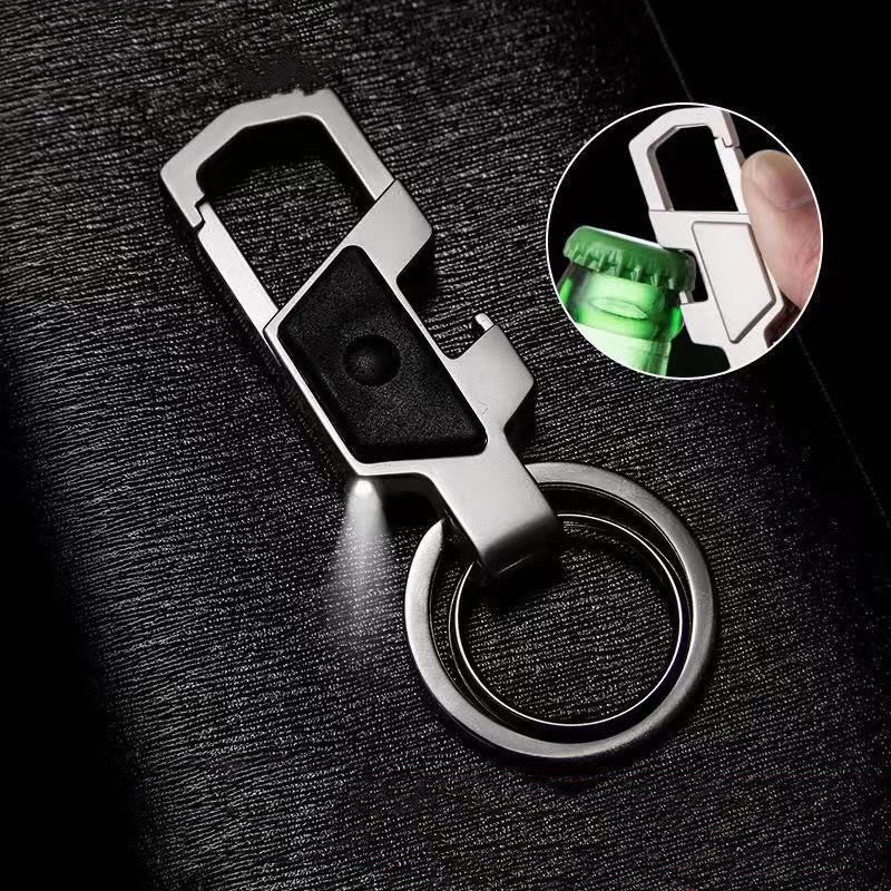 Llavero de coche con abridor de botellas LED creativo