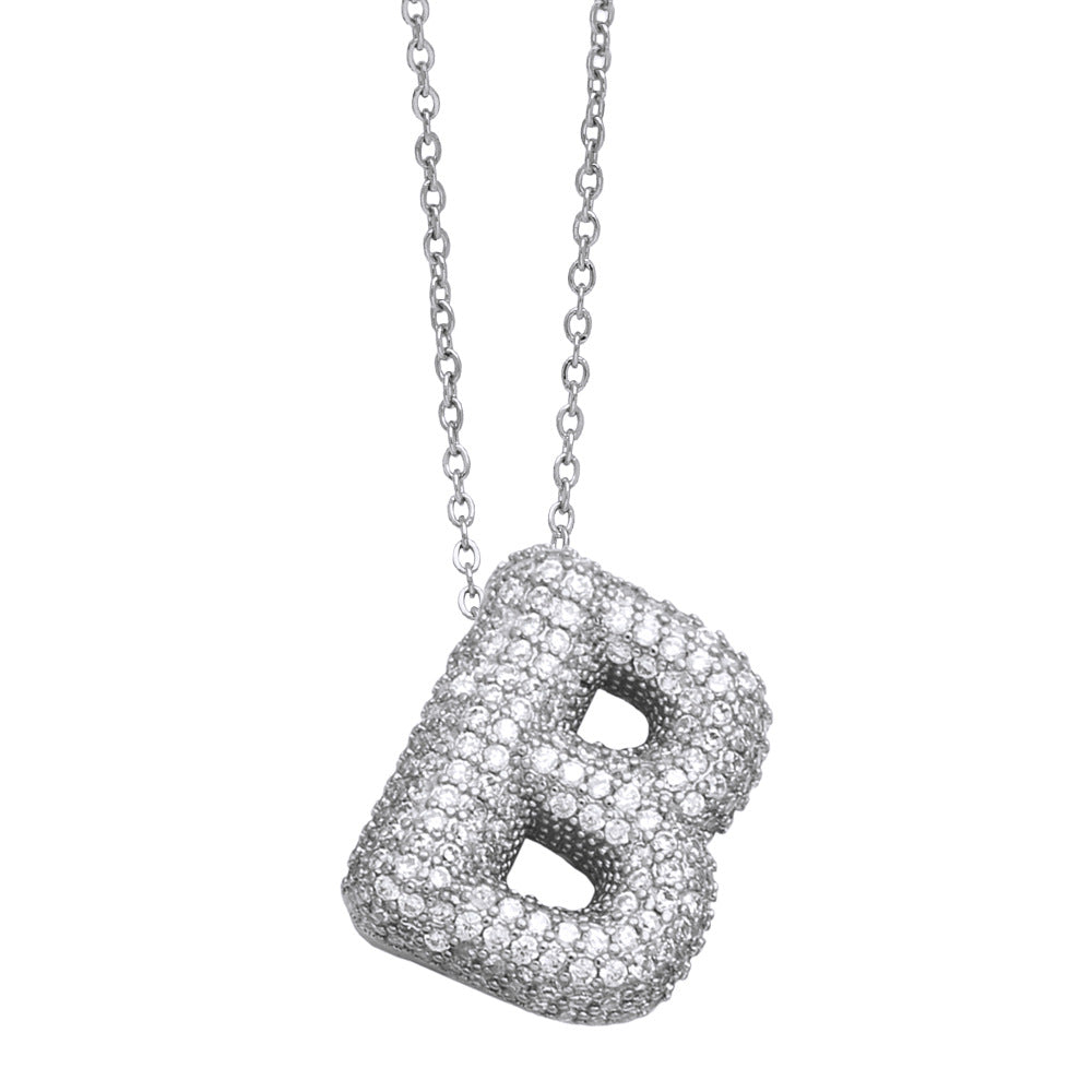 Collar con 26 letras inglesas para mujer con circonitas incrustadas