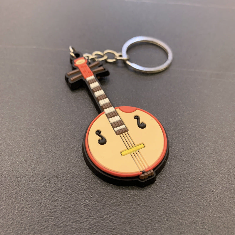 Llavero Colgante Suave de PVC de Guitarra Musical de Silicona